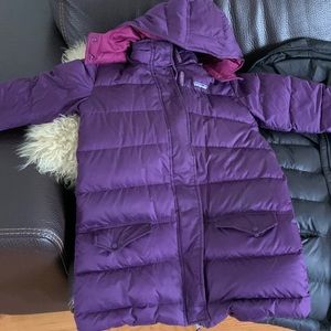 Girls age 10 purple down winter coat